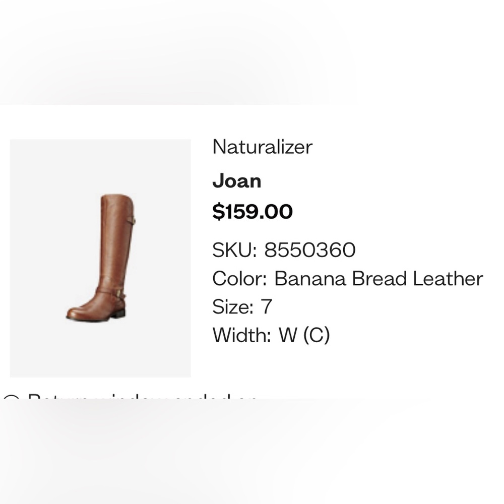Naturalizer Joan boot size 7